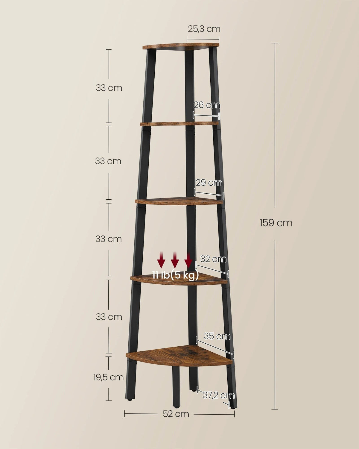 Hoekrek 5 Planken