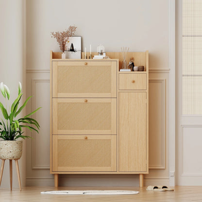 Rotan Schoenenkast met Lade