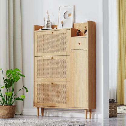Rotan Schoenenkast met Lade