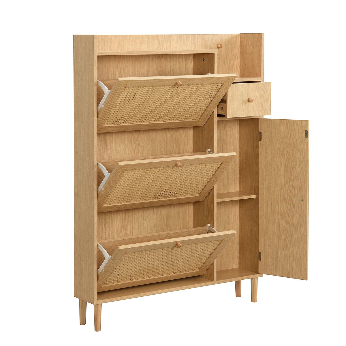 Rotan Schoenenkast met Lade