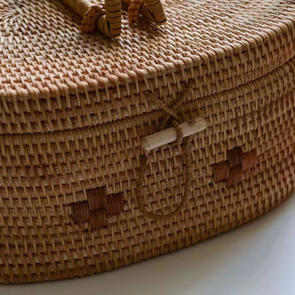 Handgevlochten Rotan Mand met Handvat