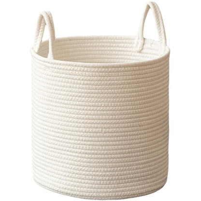Witte Gevlochten Opbergmand met Handvat