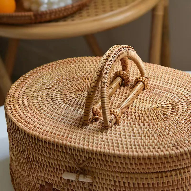 Handgevlochten Rotan Mand met Handvat