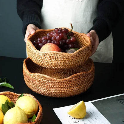 Handgevlochten Rattan Broodmand