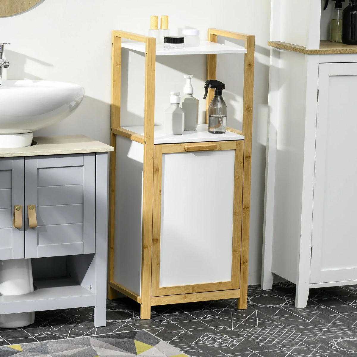 Badkamerkastje met Wasmand 33 Liter
