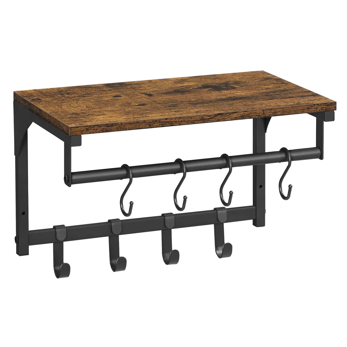 Compacte Wandkapstok met 8 Haken
