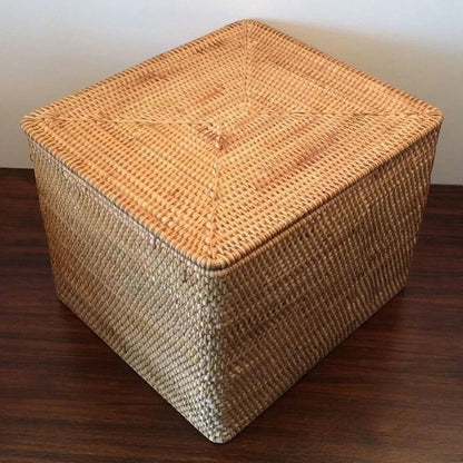 Handgevlochten Rattan Opbergmand met Deksel