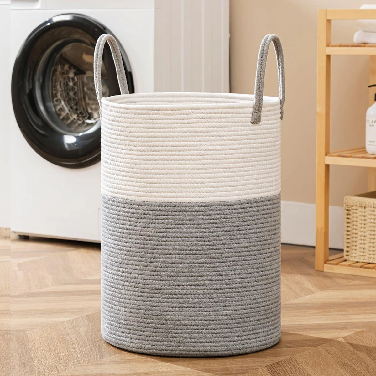 Grote Gevlochten Wasmand met Handvatten