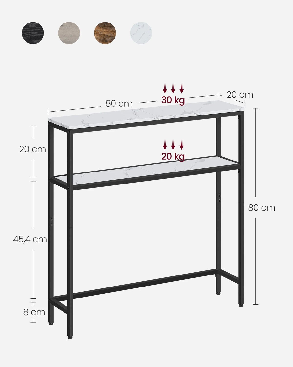 Consoletafel met 2 Planken