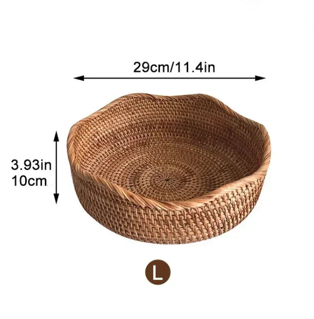 Handgevlochten Rattan Broodmand