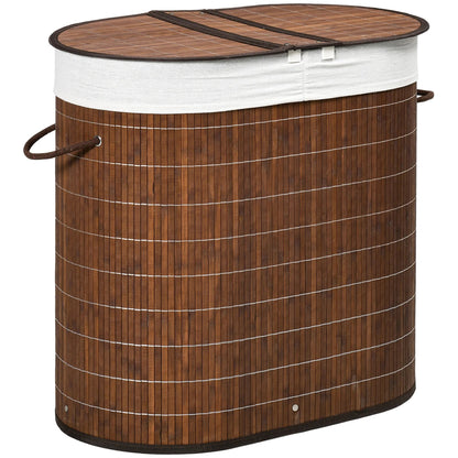 Bamboe Wasmand met 2 Vakken - 100 Liter