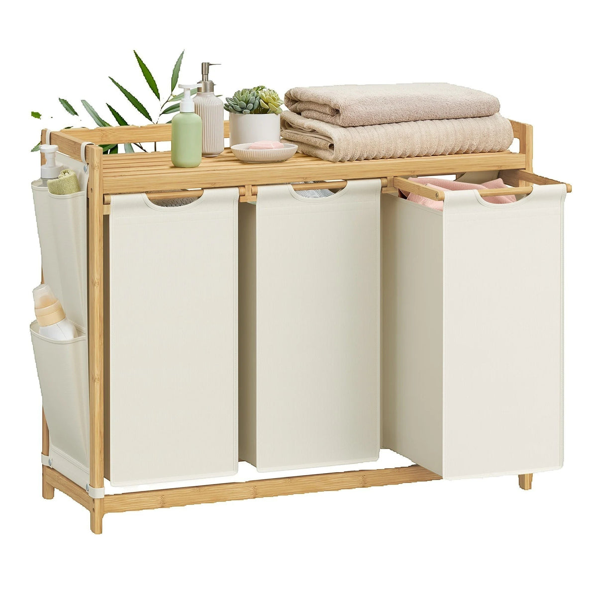 Bamboe wasmand 150L (3 vakken)