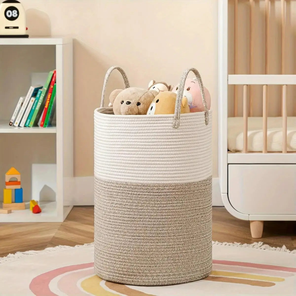 Opvouwbare Gevlochten Wasmand 58 Liter