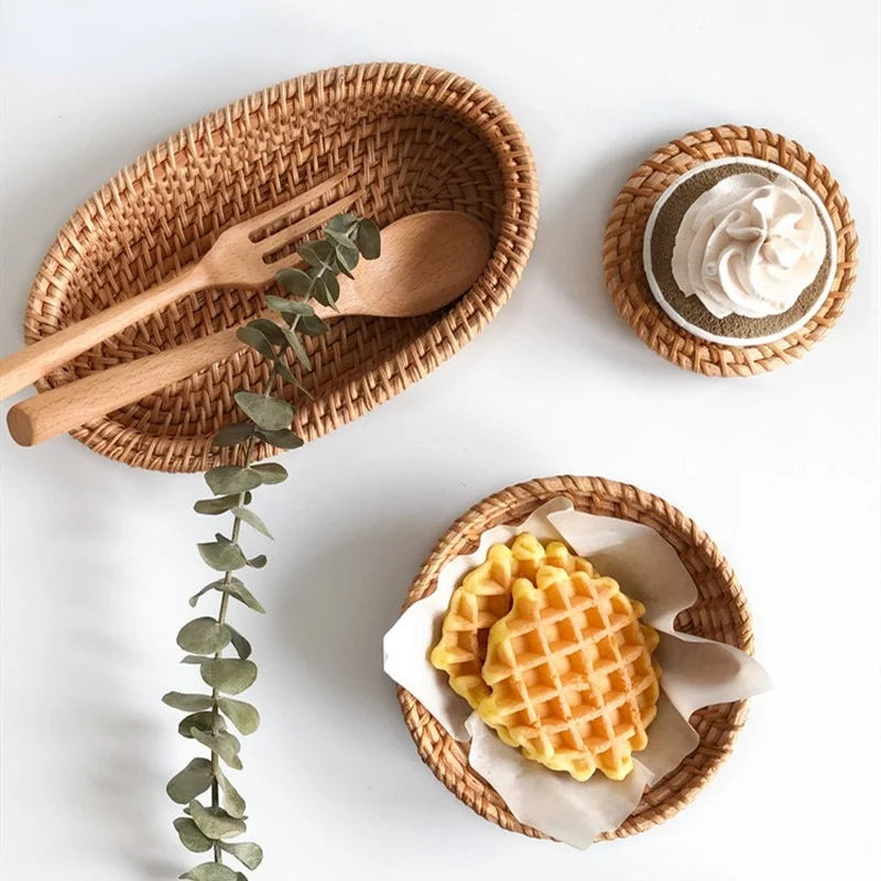 Ronde Rattan Serveermand