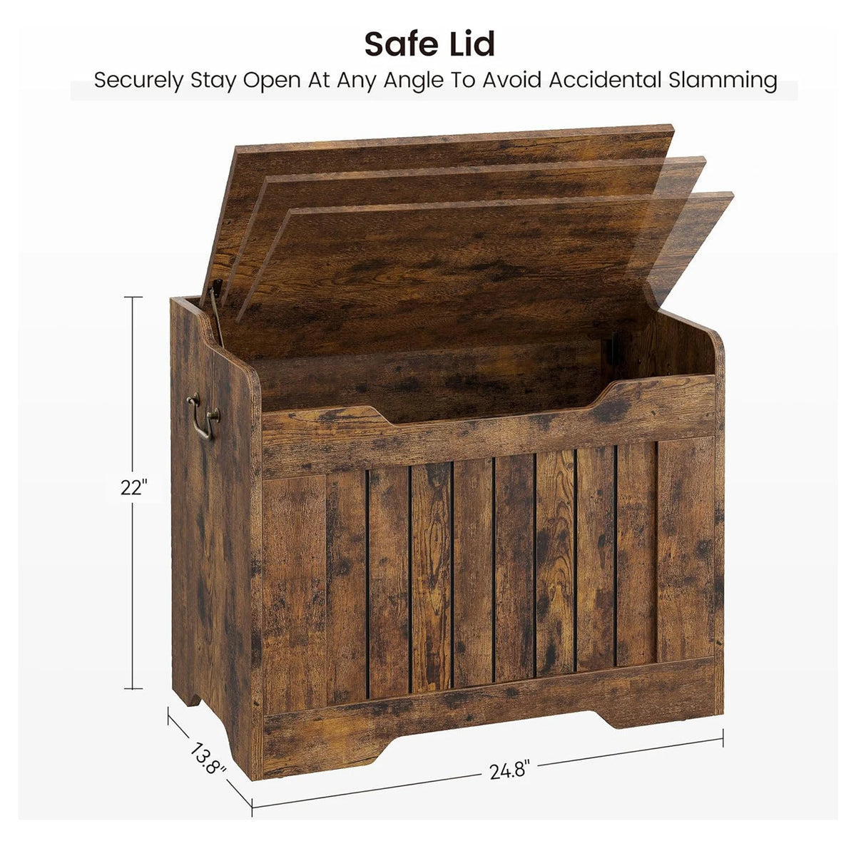 Houten Opbergkist met Veiligheidsscharnier