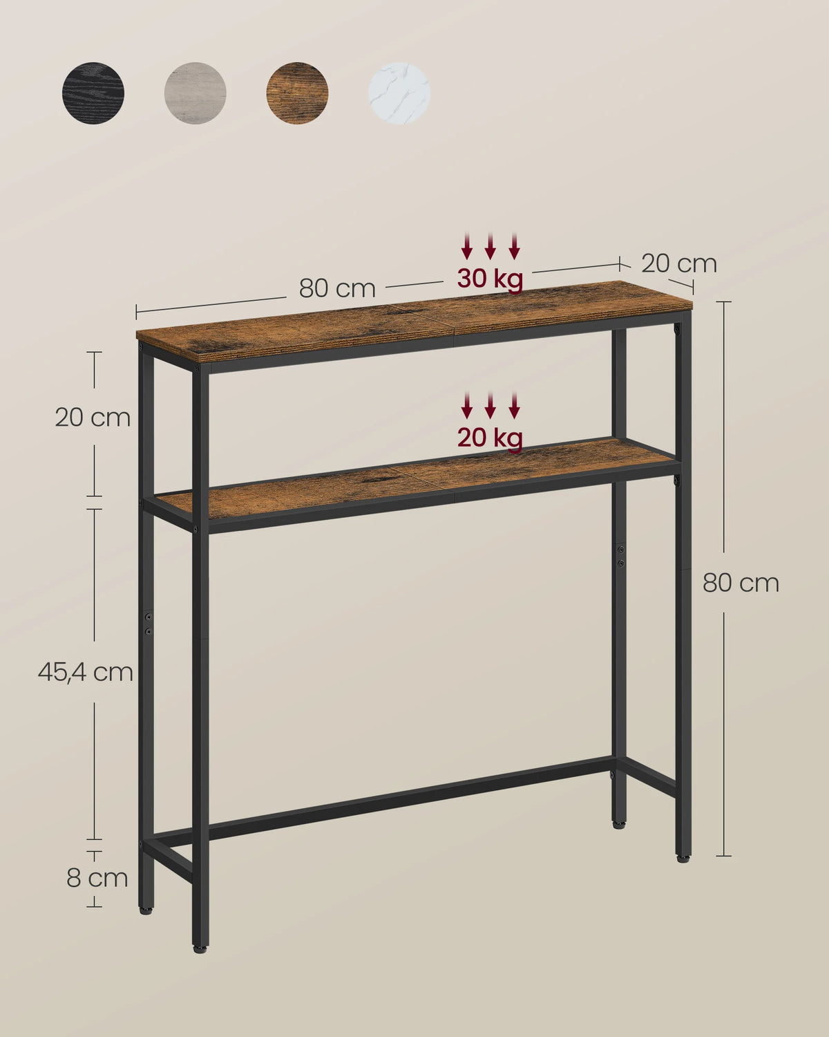Consoletafel met 2 Planken
