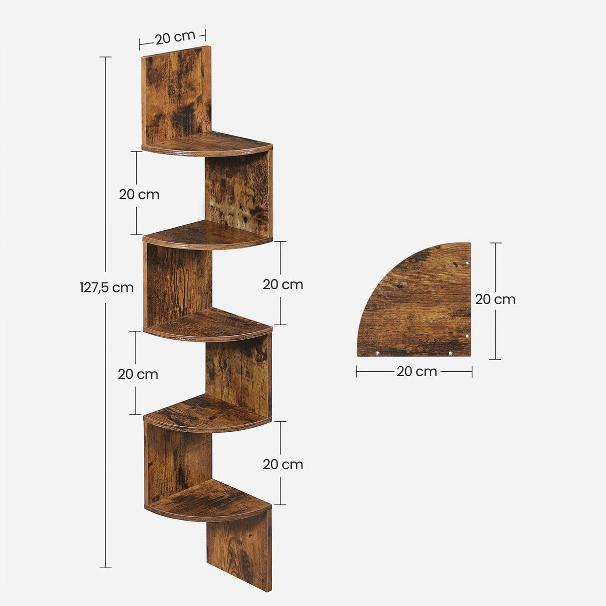 Zigzag Wandplank 5 Niveaus