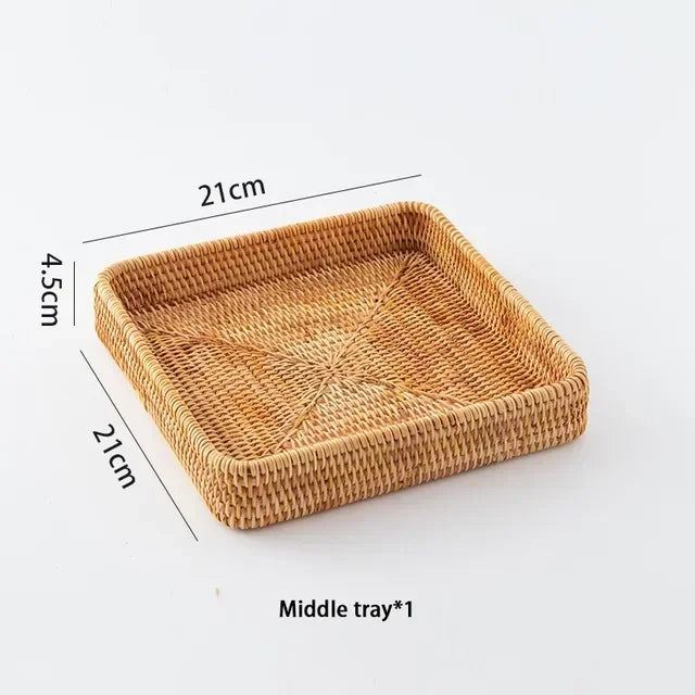 Handgevlochten Rattan Broodmand