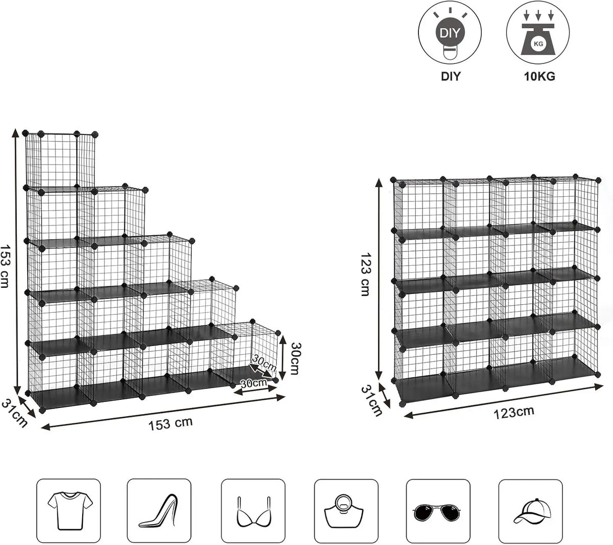 Schoenenkast met 16 Vakken