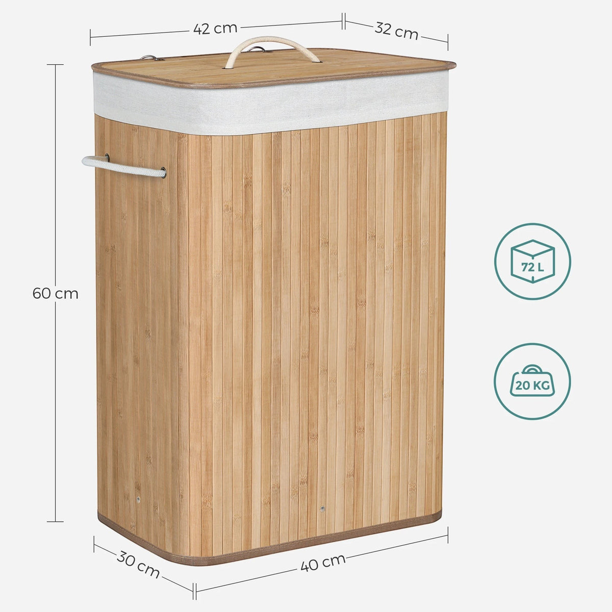 Bamboe Wasmand 72 Liter