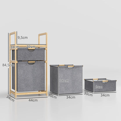 Bamboe Wassorteerder 48 Liter met Plank