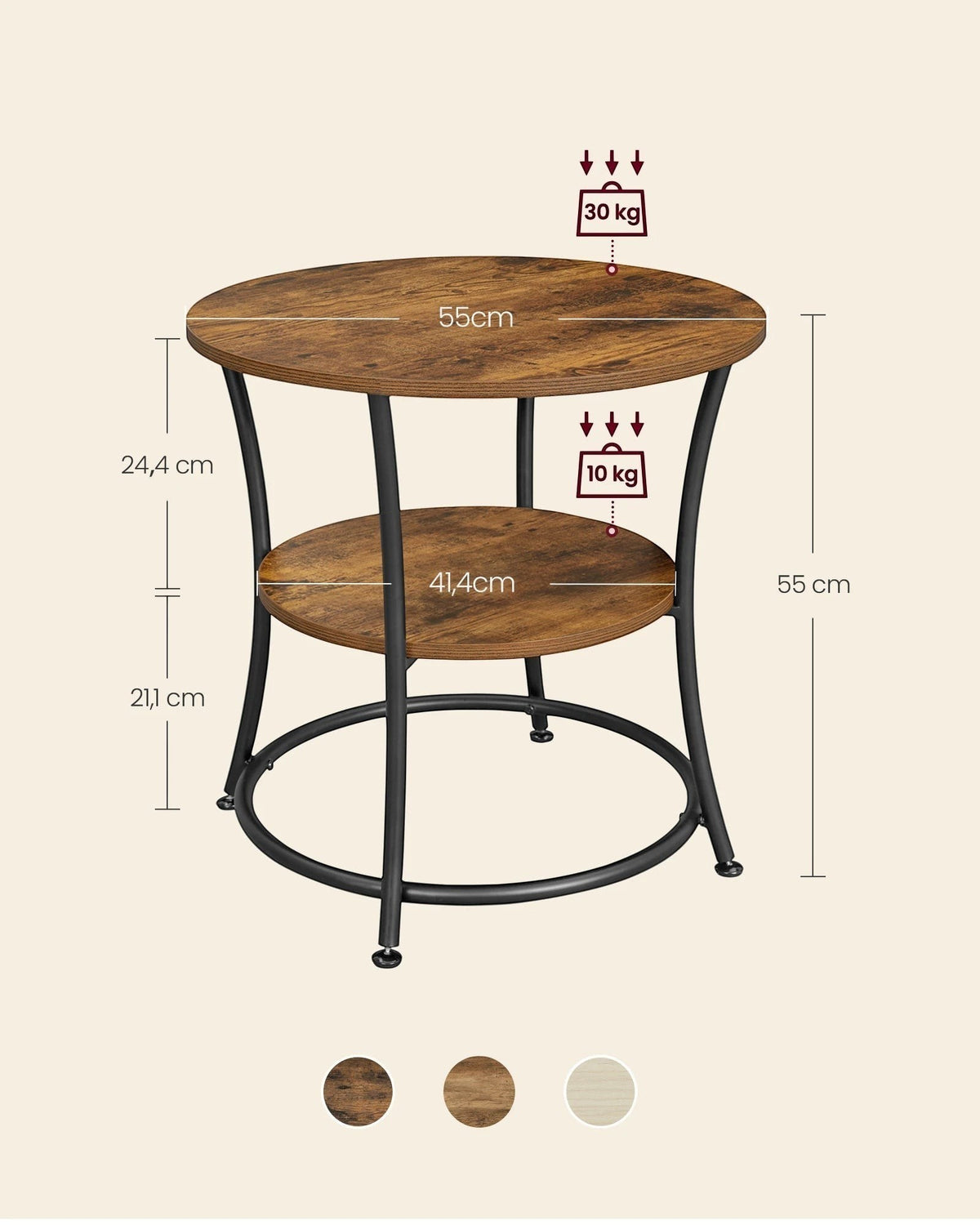 Ronde Bijzettafel