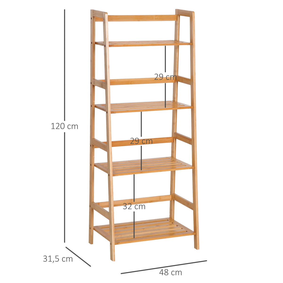 Bamboe Ladderrek met 4 Planken