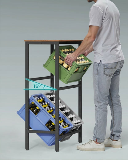 Tokari opbergrek met vier schuine opbergboxen voor het overzichtelijk opbergen van flessen of speelgoed